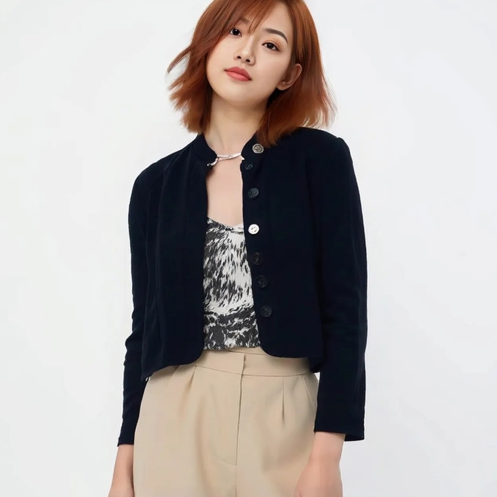 Black Button-Up Jacket Blazer